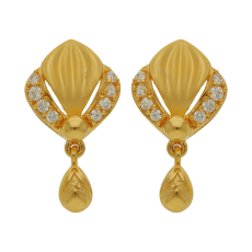 Blooming Drops Gold Earring With Stones